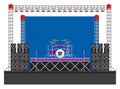 Big Concert Stage with Speakers and Drums