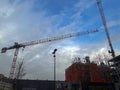 Construction Cranes in Tarlabasi Istanbul Royalty Free Stock Photo