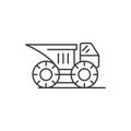 Big construction machine line icon concept. Big construction machine vector linear illustration, symbol, sign Royalty Free Stock Photo