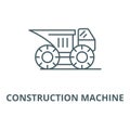 Big construction machine vector line icon, linear concept, outline sign, symbol Royalty Free Stock Photo