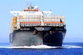 Big container ship MSC ABIDJAN sailing in open waters.