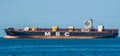 Big container ship MSC Meline is ancored at Vancouver harbour Royalty Free Stock Photo