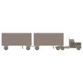 Big container truck side view monochrome flat in gray color theme Royalty Free Stock Photo