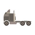 Big container truck side view monochrome flat in gray color theme Royalty Free Stock Photo