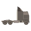 Big container truck side view monochrome flat in gray color theme Royalty Free Stock Photo