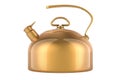 Big Copper Kettle, side view. 3D rendering Royalty Free Stock Photo