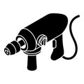 Big corded drill icon, simple style