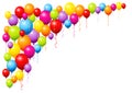 Big Corner Colorful Big And Little Flying Balloons Background