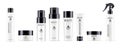 Big cosmetic bottles pack in black and white color Royalty Free Stock Photo