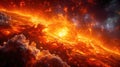 Big cosmic explosion, Big Bang concept, science fiction cosmic wallpaper illustration