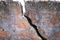 Big crack in the old wall. Royalty Free Stock Photo