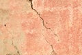 Big crack on wall closeup, background/ texture. Royalty Free Stock Photo