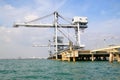 Big crane at harbour for load coal Royalty Free Stock Photo