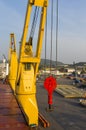 Big cranes with industry ship at port