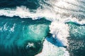 Big crashing wave. Aerial view of stormy ocean. Royalty Free Stock Photo