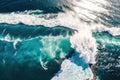 Big crashing wave. Aerial view of stormy ocean. Royalty Free Stock Photo