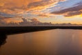 Big Creek Lake in Mobile, Alabama at sunset in September of 2021 Royalty Free Stock Photo