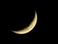 Big Crescent Moon and Stars are Shining  in Dark Night Sky Royalty Free Stock Photo