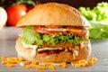 BIG crispy Chicken Burger Royalty Free Stock Photo