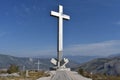 Big cross on the Hum hill near to Mostar Royalty Free Stock Photo