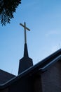 big cross on top of roof Royalty Free Stock Photo