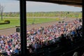 Big crowd at thoroughbred horse racing at Keeneland race track at spring, Lexington, Kentucky Royalty Free Stock Photo