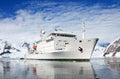 Big cruise ship in Antarctic waters Royalty Free Stock Photo