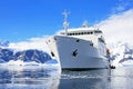 Big cruise ship in Antarctic waters Royalty Free Stock Photo