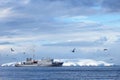 Big cruise ship in Antarctic waters Royalty Free Stock Photo