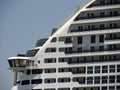 big cruise ship cabin windows detail row of cabin balconies Royalty Free Stock Photo