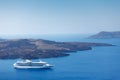 Big cruise ship in the caldera Royalty Free Stock Photo