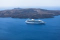 Big cruise ship in the caldera Royalty Free Stock Photo