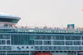 Big cruise ship close-up in the sea Royalty Free Stock Photo