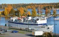 Big cruise ship at the Lappeenranta harbour Royalty Free Stock Photo