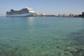 Big cruise ship on the Mediterranean Sea Royalty Free Stock Photo