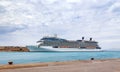 Big cruise ship in the sea port, Rhodes Island - Greece