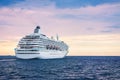 Big cruise ship in the sea at sunset Royalty Free Stock Photo