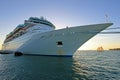 Big cruise ship and small sailing boat, size comparison, Key West, Florida, USA Royalty Free Stock Photo