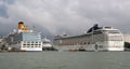 Big Cruise ships at Port of Venice Royalty Free Stock Photo