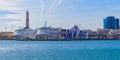 Big cruises ships in Italian harbor Genoa Royalty Free Stock Photo