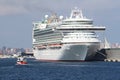 View of fantastic cruiseship Ventura docked in Alicante. Royalty Free Stock Photo