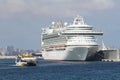 View of fantastic cruiseship Ventura docked in Alicante. Royalty Free Stock Photo