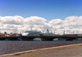 The big cruising liner on the Neva River.Petersbur Royalty Free Stock Photo