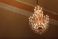 Big Crystal Chandelier. Group of hanging crystals Royalty Free Stock Photo