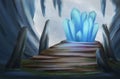 Big Crystal inside Snow Mountain Cave Fantasy Illustration