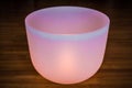 Big crystal singing bowl solo close up Royalty Free Stock Photo