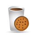 big cup coffee cookie bakery icon design graphic Royalty Free Stock Photo