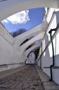 Big curve arc in Kiev Pechersk Lavra, male Orthodox cave monastery Royalty Free Stock Photo