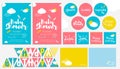 Big cute set for baby birthday party. Royalty Free Stock Photo