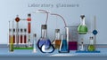 Big 3D Realistic Chemical Laboratory Equipment Set Royalty Free Stock Photo